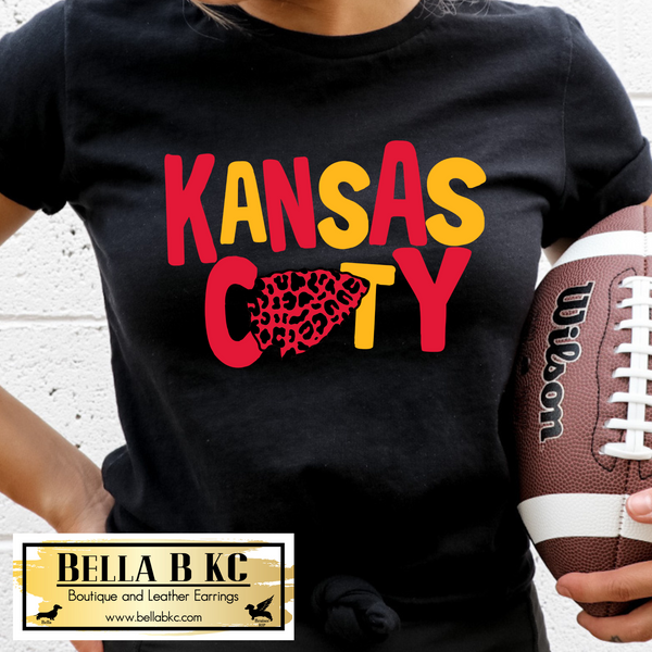 Kansas City Football Leopard Tee or Sweatshirt
