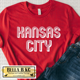 KC Kansas City White Art Deco on Red T-Shirt or Sweatshirt