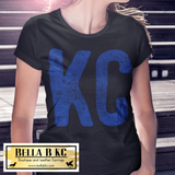 KC Baseball Blue Grunge Simple KC Tee or Sweatshirt