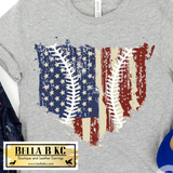 Baseball - American Flag Home Base Tee