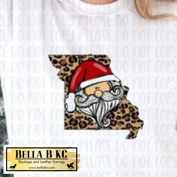 Christmas - Leopard Missouri Santa Tee or Sweatshirt