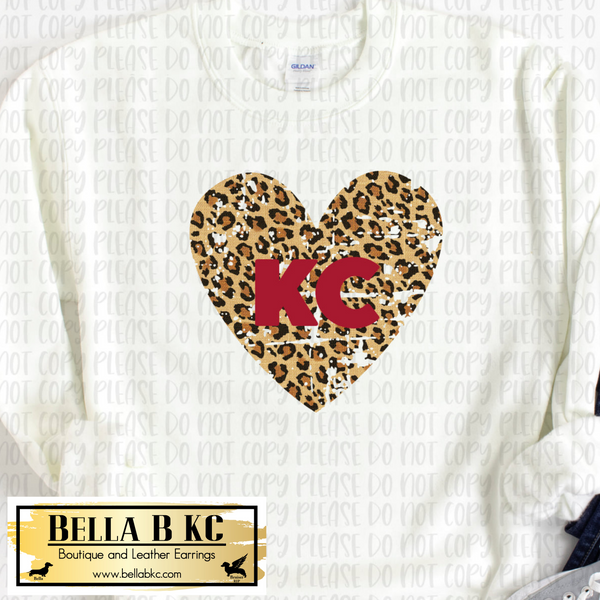 Leopard Heart KC Tee or Sweatshirt