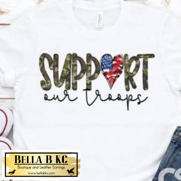 Support Our Troops Heart Tee