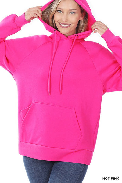 Hot Pink Hoodie with Cellphone Pocket