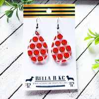 Acrylic Earrings - Small Basketball Teardrop