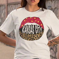 Kansas City Football Leopard Lips Tee or Sweatshirt