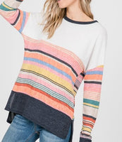 Long Sleeve Multi Color Striped Top
