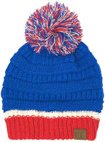 KS Game Day CC Pom Beanie - Blue, Red & White