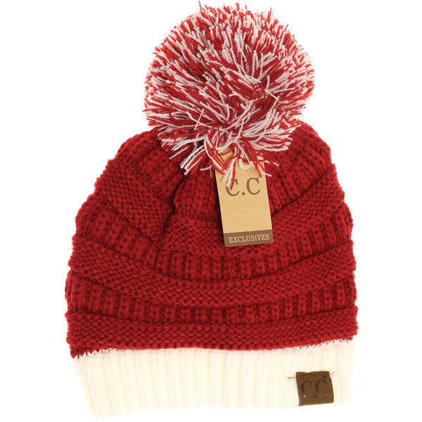 KC Game Day CC Pom Beanie - Red & White