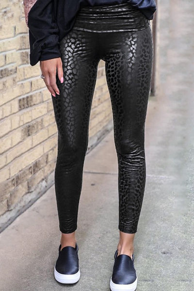 Black snake textured leggings. – Southern Exposure Style