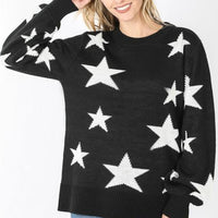 Black and Cream Star Sweater