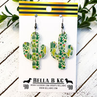 Acrylic Earrings - Cactus