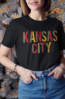 Kansas City Red/Yellow Leopard Block Tee or Sweatshirt