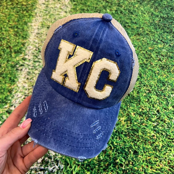 KC Chenille Blue Pony Trucker Baseball Hat